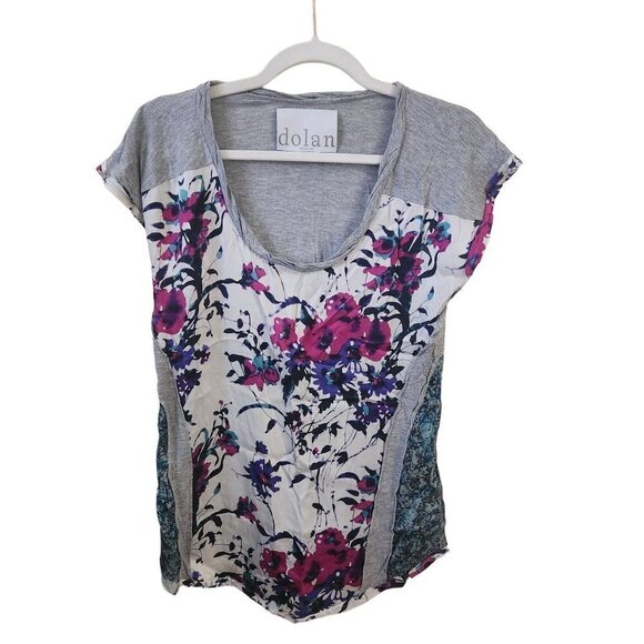 Anthropologie Dolan Mixed Media Silk Blend Floral Top Size M - Picture 1 of 6